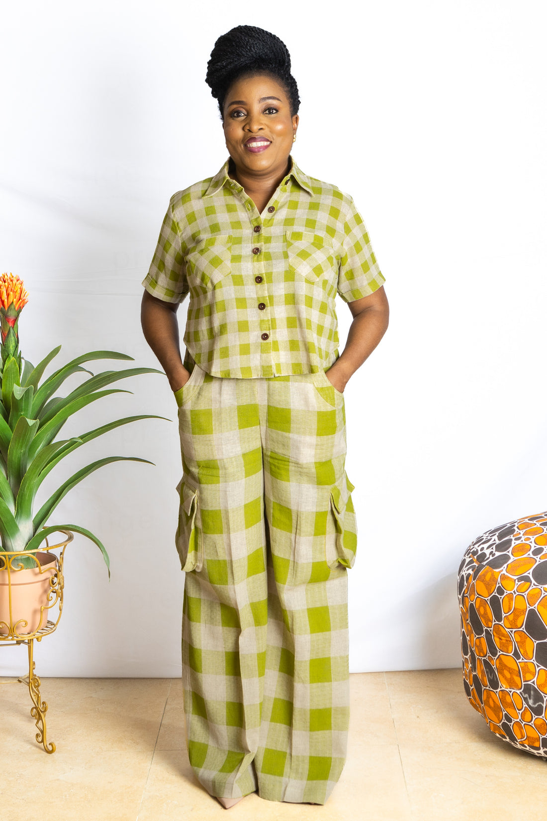 Bimbo - Women's African Crop linen Full set PSFSTORE™ - Prestigestylefashion