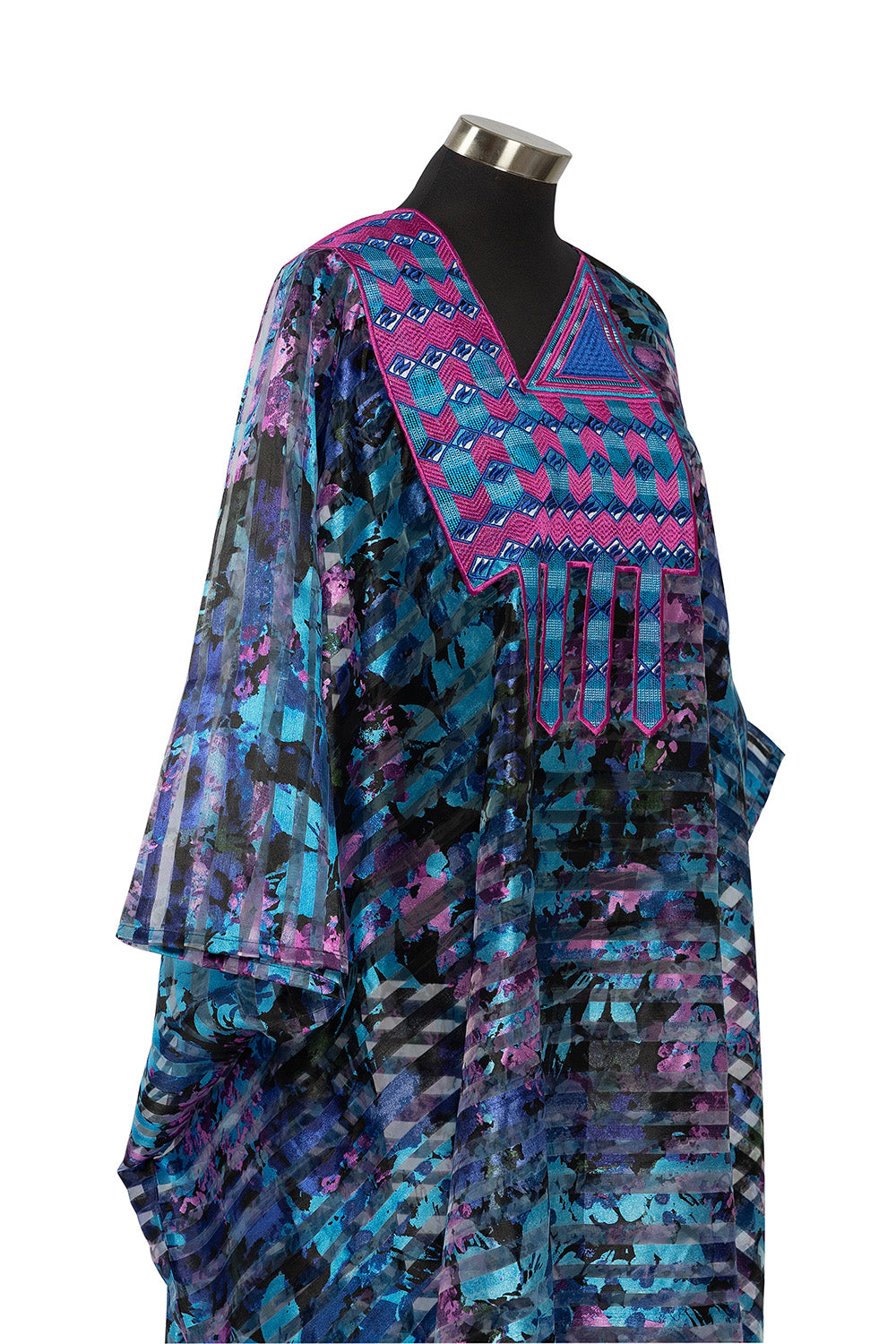 AMAVI™ Kaftan Maxi Dress | Blueish & Greyish