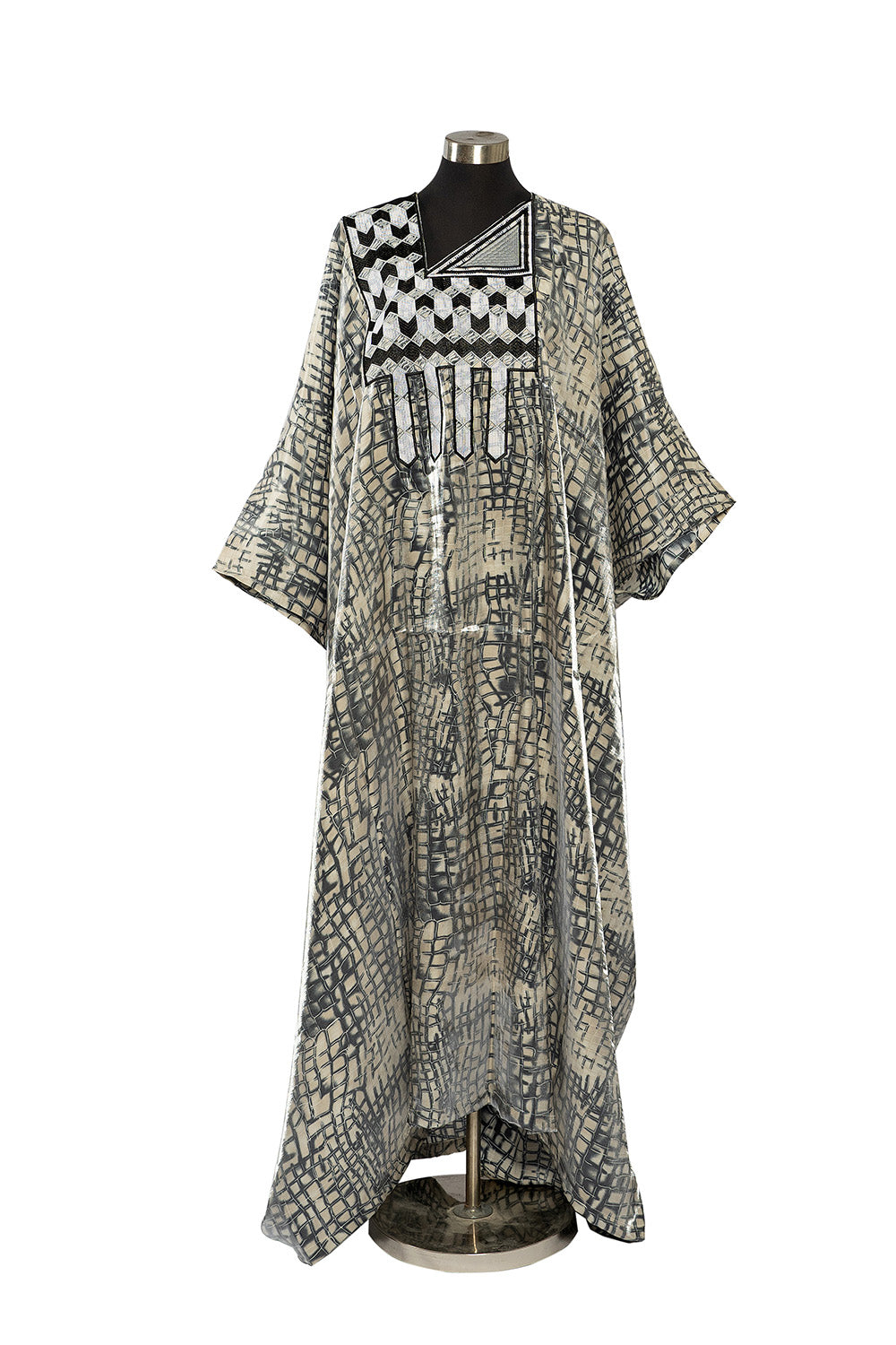 AMAVI™ Kaftan Maxi Dress | Blueish & Greyish