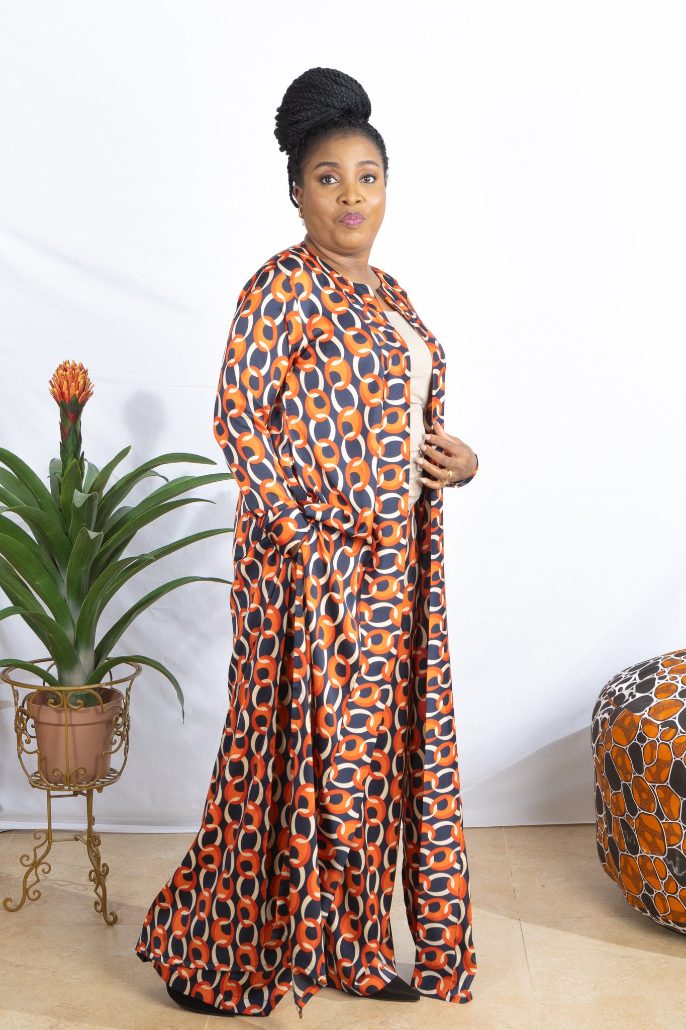 Kate Silk Kaftan Geometric - PSFSTORE™ - Prestigestylefashion