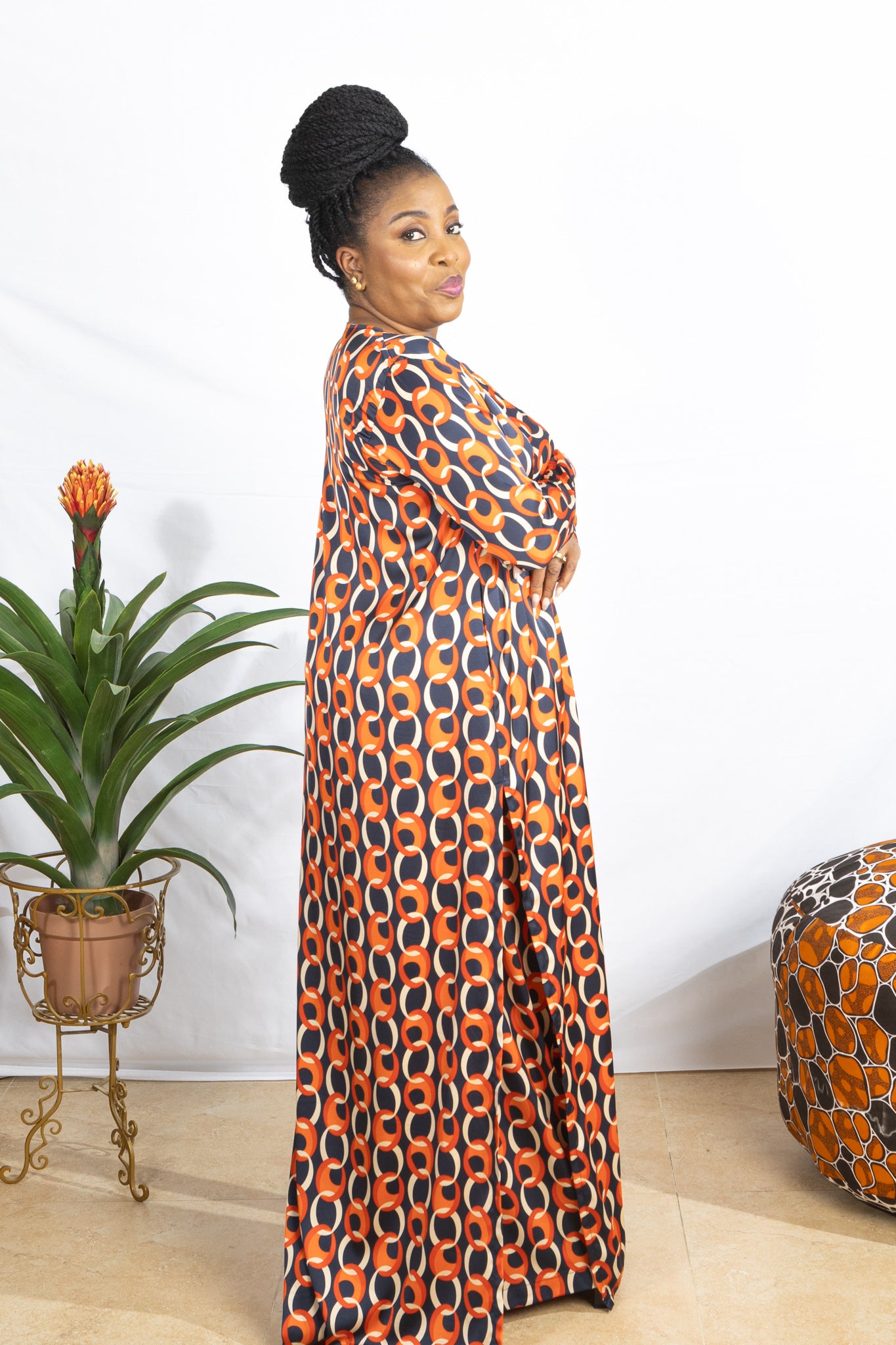 Kate Silk Kaftan Geometric - PSFSTORE™ - Prestigestylefashion