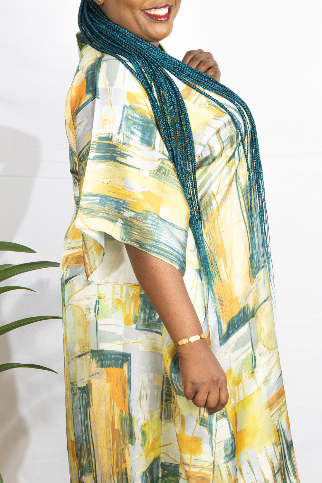 Kate Silk Kaftan Checkered - PSFSTORE™ - Prestigestylefashion