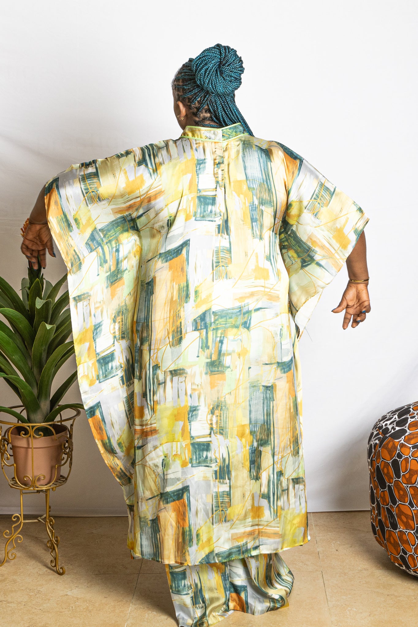 Kate Silk Kaftan Checkered - PSFSTORE™ - Prestigestylefashion