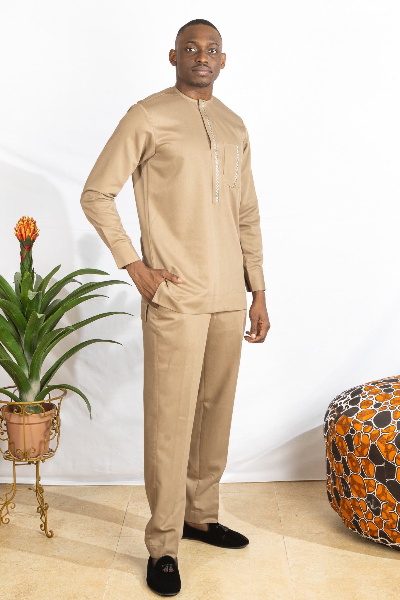 Mens African Wool Kaftan & Trouser Set - PSFSTORE™ - Prestigestylefashion