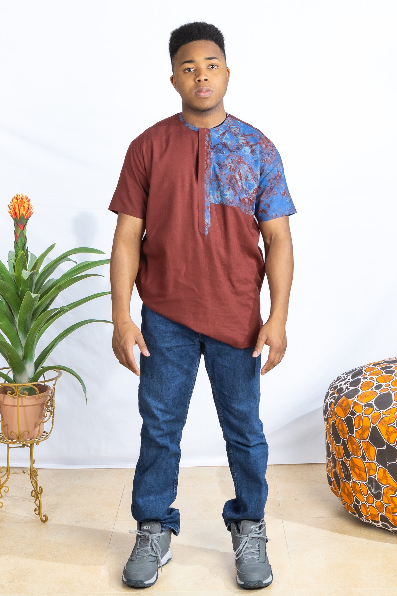 African Adire Mens Shirt - PSFSTORE™