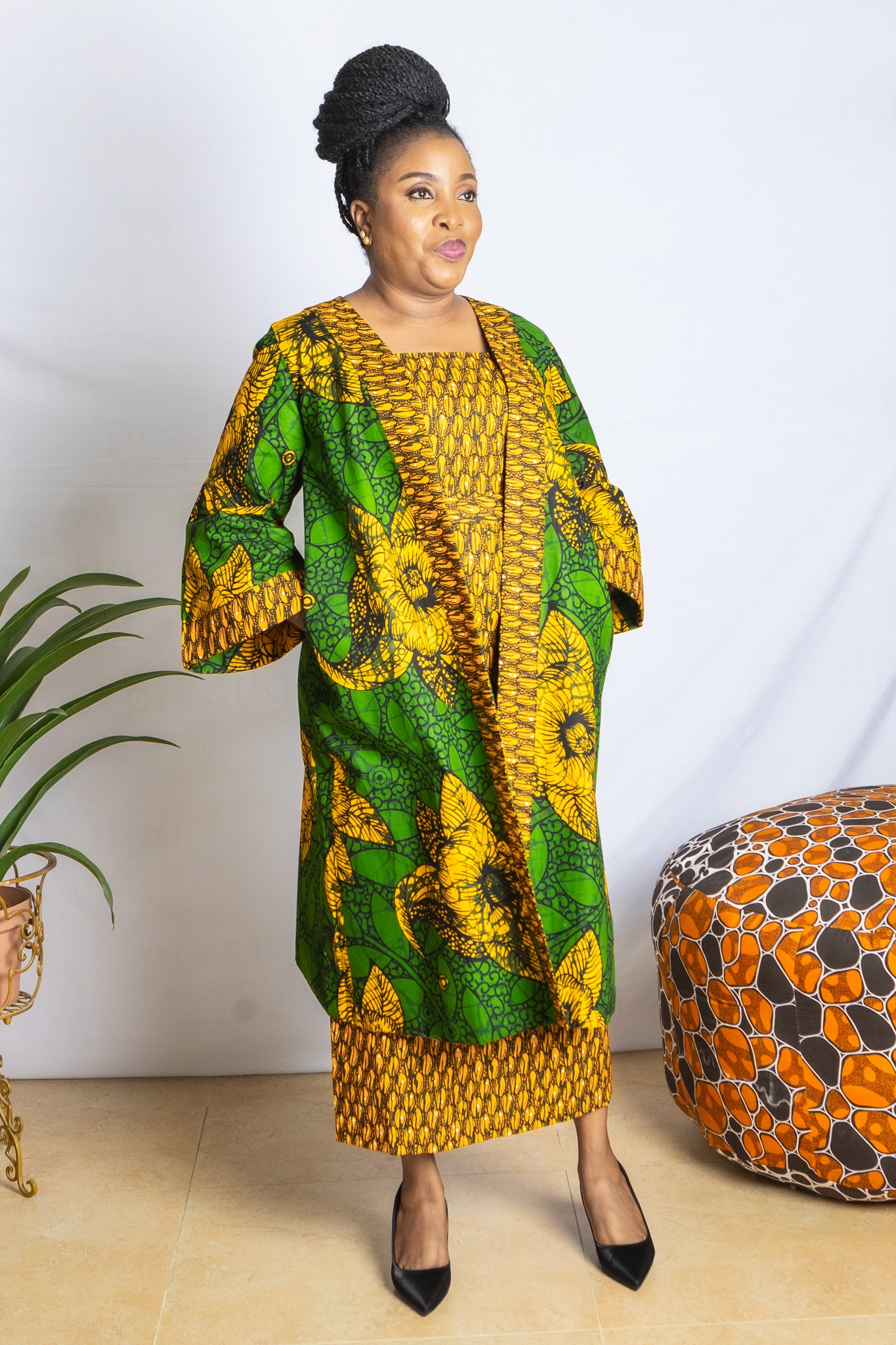 Ankara Dress & Midi Jacket Set - PSFSTORE™