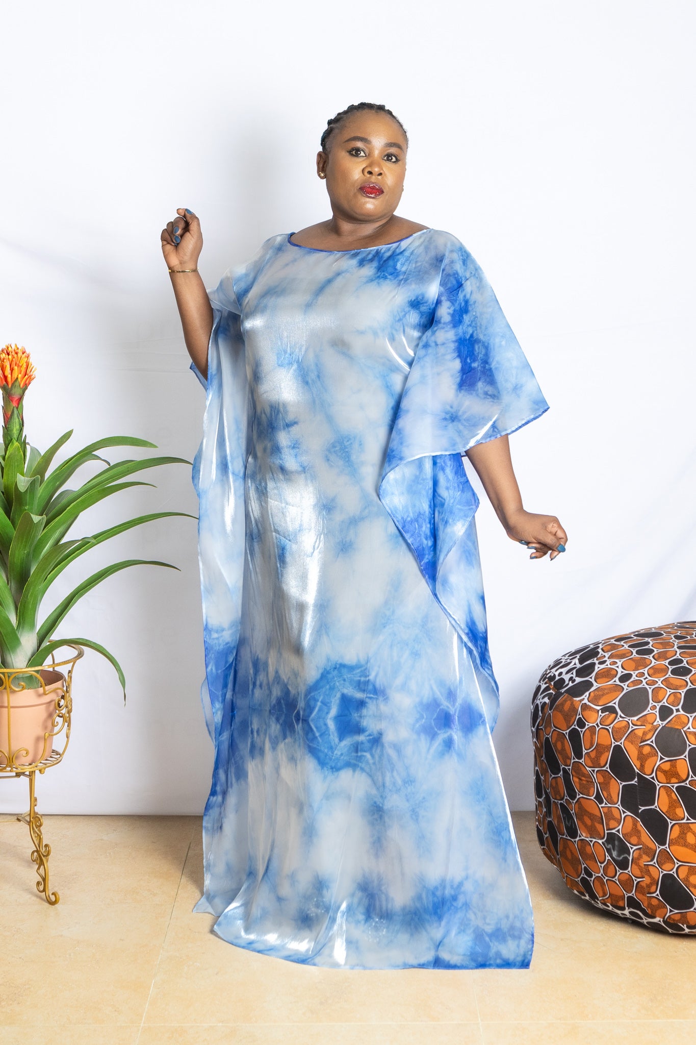 Abi - Organza Blue Kaftan - PSFSTORE™