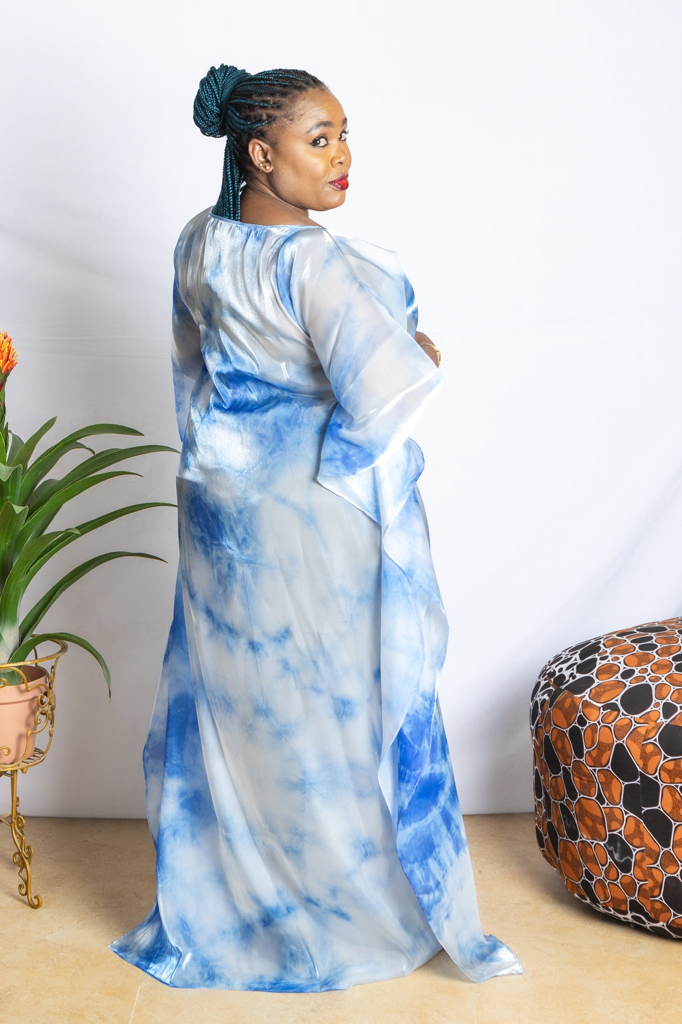 Abi - Organza Blue Kaftan - PSFSTORE™