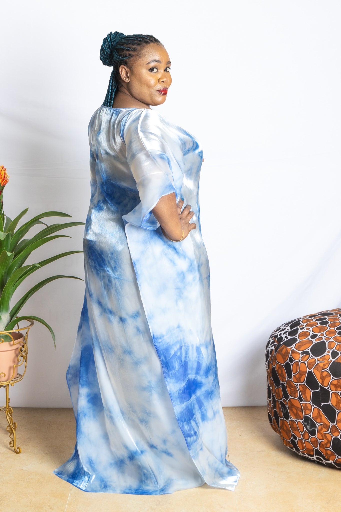 Abi - Organza Blue Kaftan - PSFSTORE™