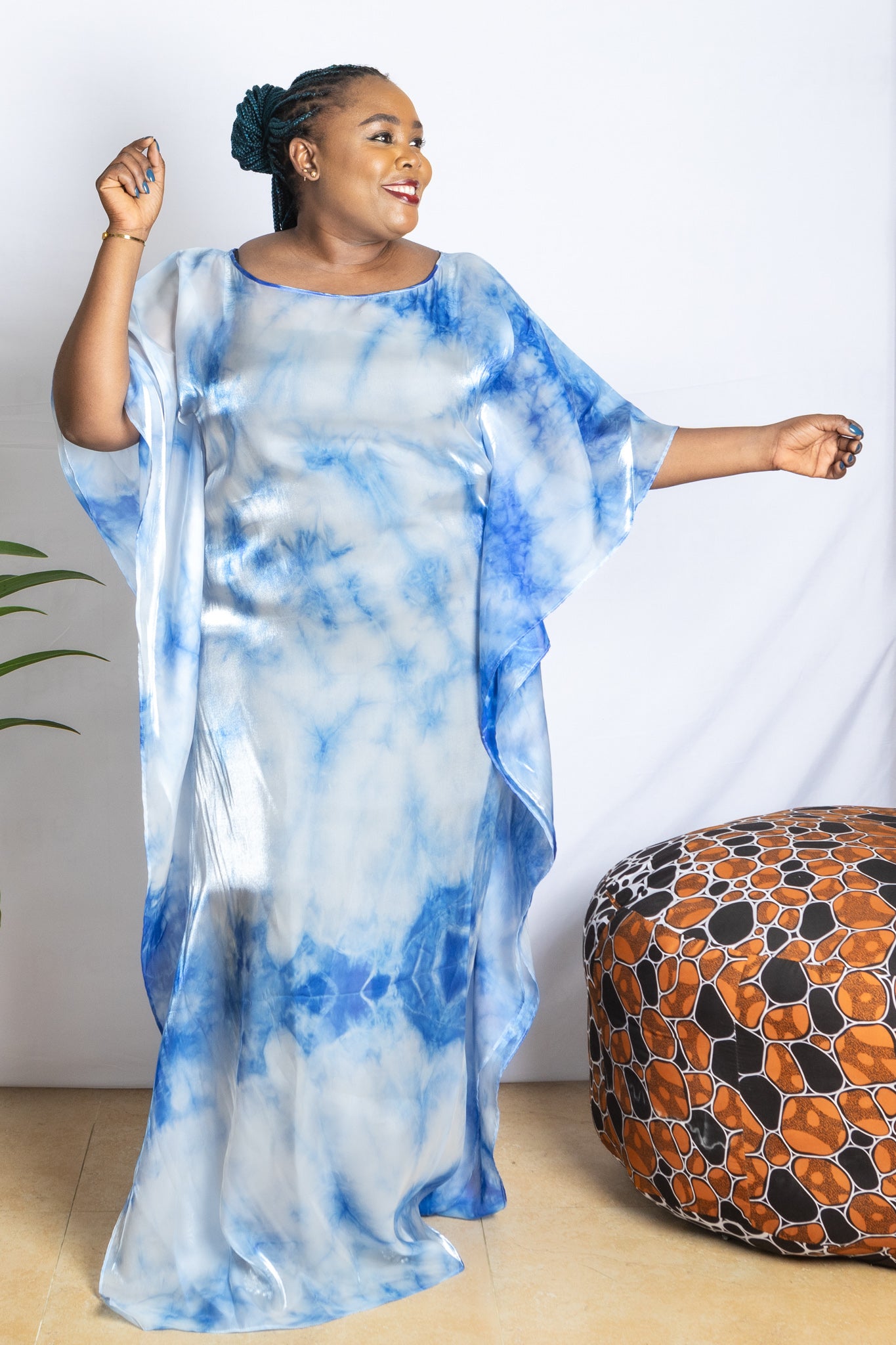 Abi - Organza Blue Kaftan - PSFSTORE™