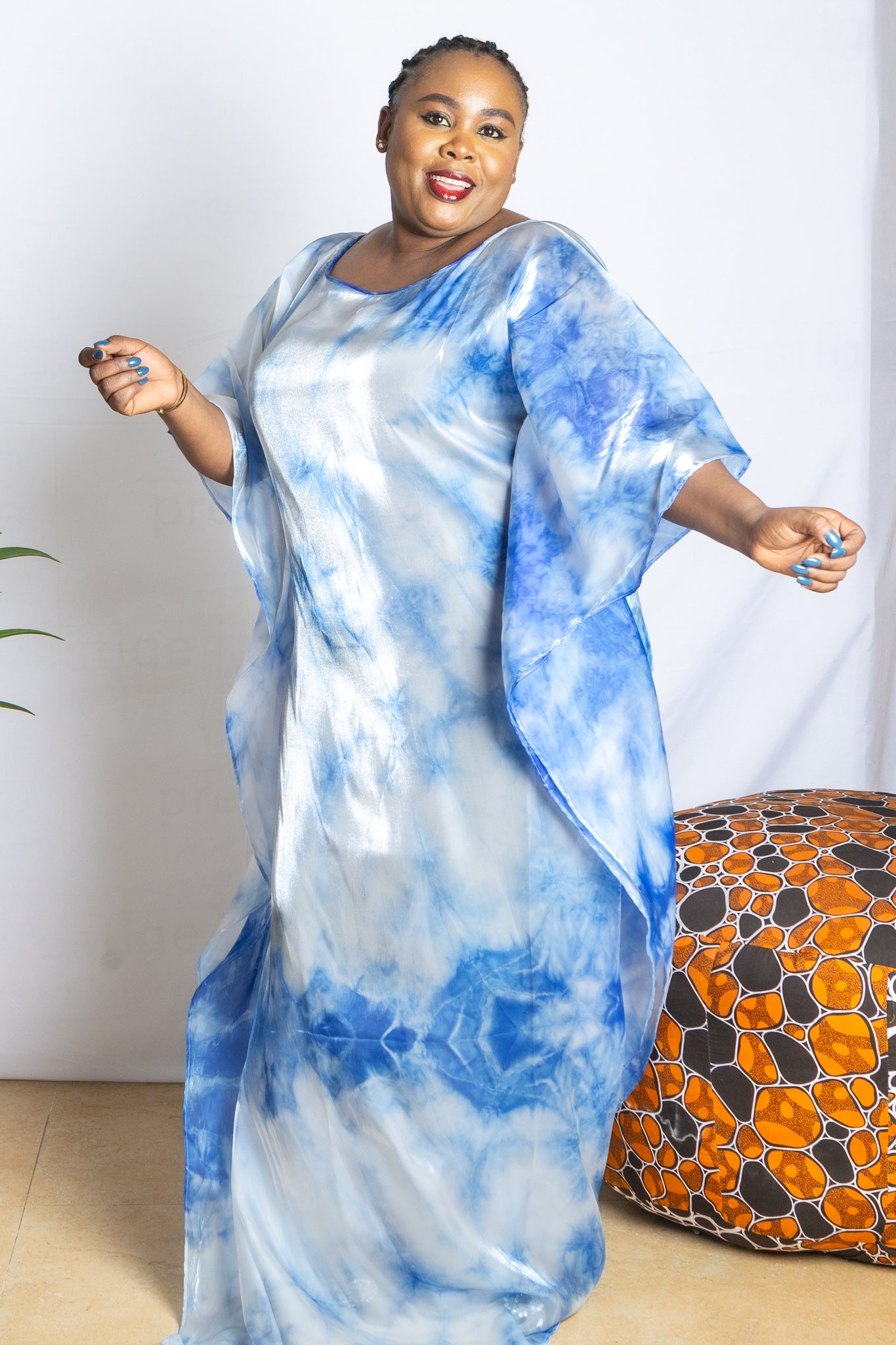 Abi - Organza Blue Kaftan - PSFSTORE™