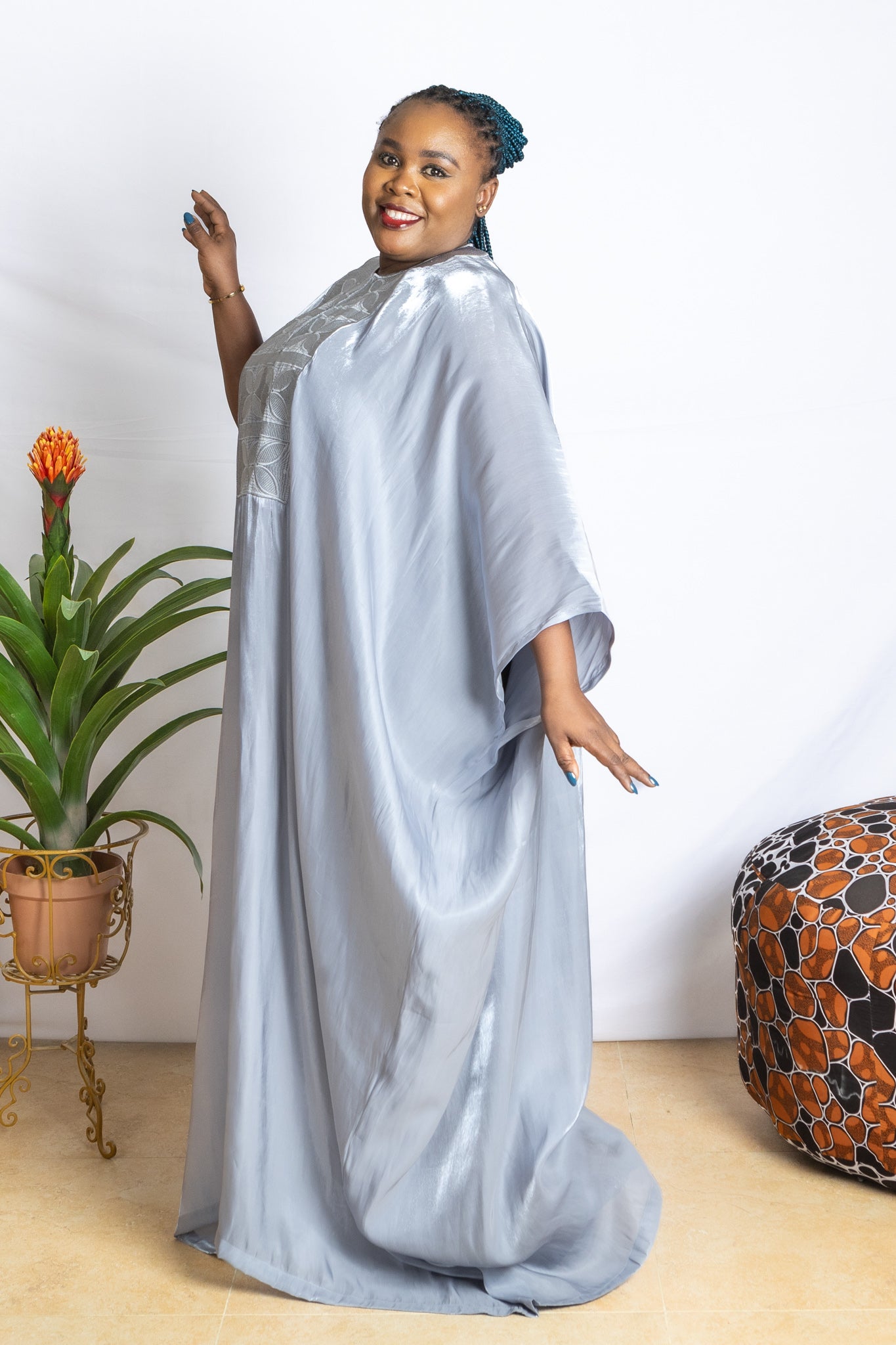 Abi - Organza Blue Kaftan - PSFSTORE™