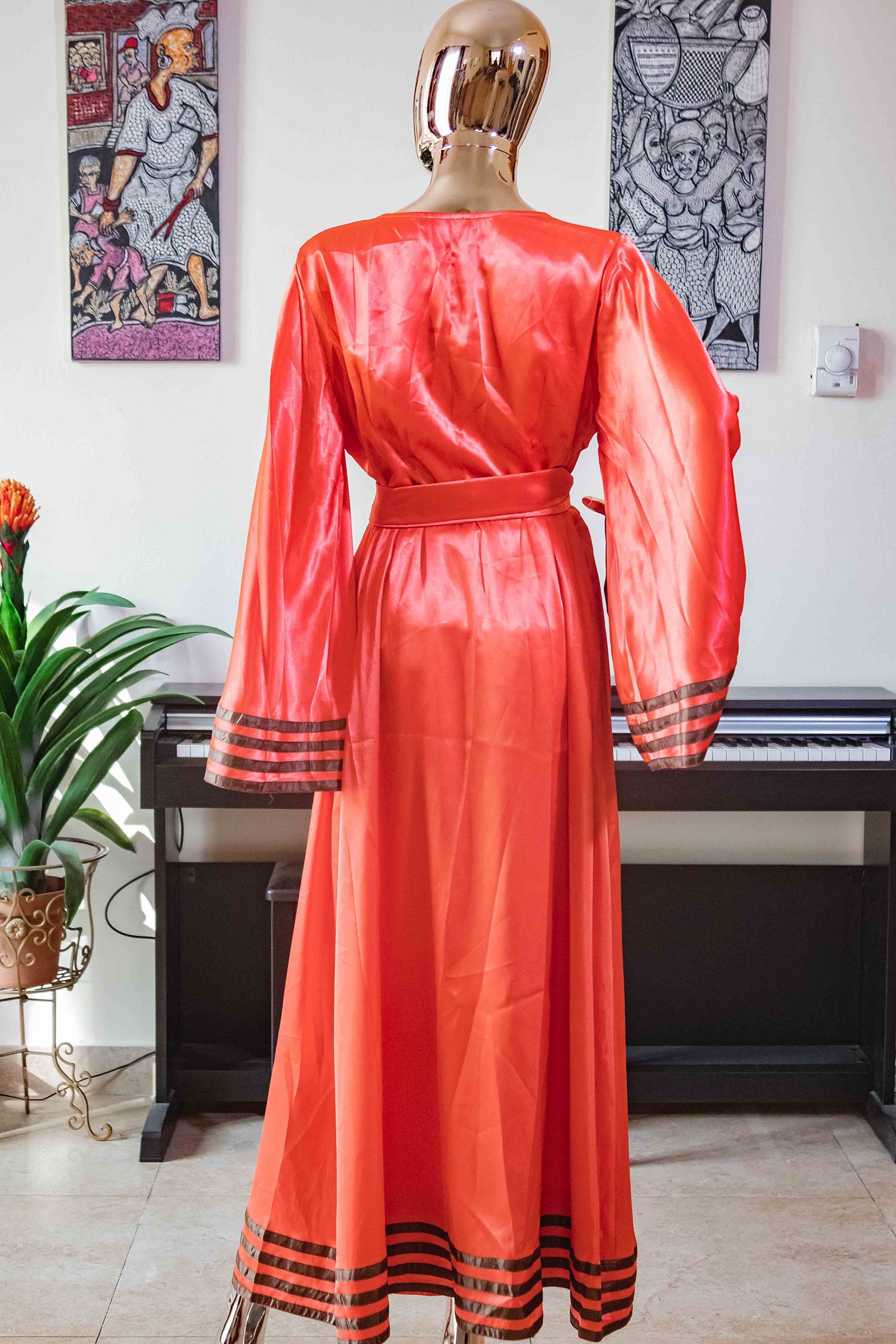 Basileia™  Satin Wrap Maxi Dress