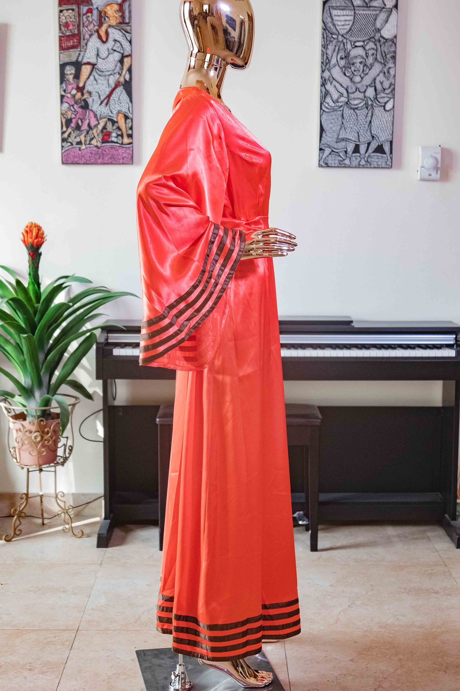 Basileia™  Satin Wrap Maxi Dress