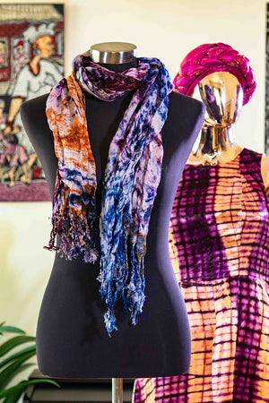 Purple Scarf , hand dyed silk wrap , silk head scarf