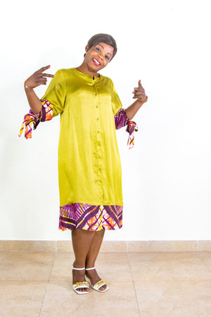 Victoria™ Ankara Silk Midi Dress