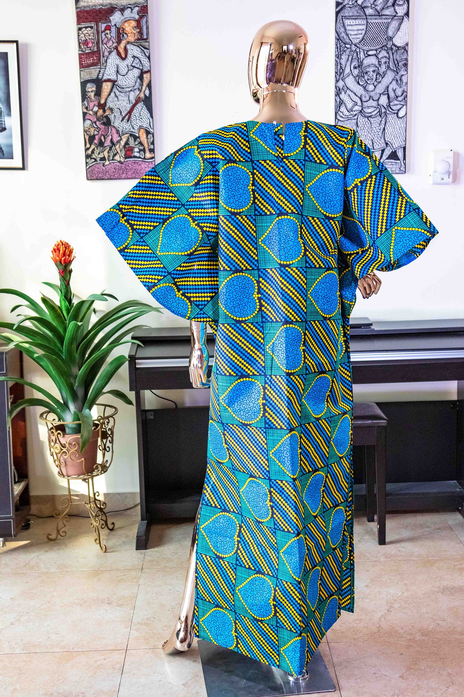 Jaykia™ African Print Kimono Maxi Dress